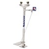 PRATT PEDESTAL MOUNTED SINGLE NOZZLE EYE WASH WITH BOWL  FOOT TREADLE