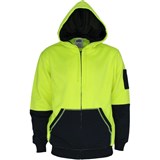 DNC 300GSM HIVIS FULL ZIP SUPER FLEECY HOODIE